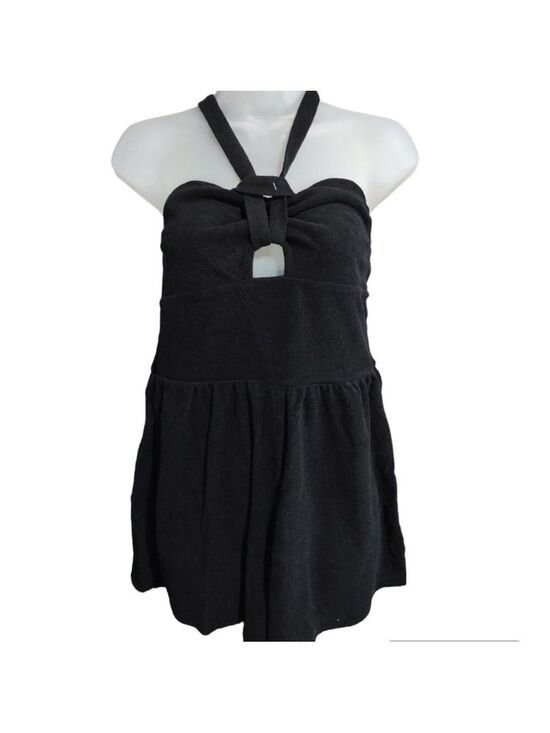 wild fable Pants - Wild Fable Terry Towel Romper Black